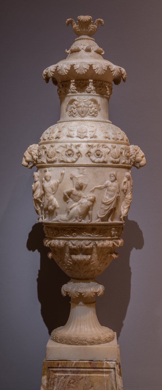 Maljakko, jossa klassinen kohtaus, n. 1825 (alabasteri) tekijältä Italian School