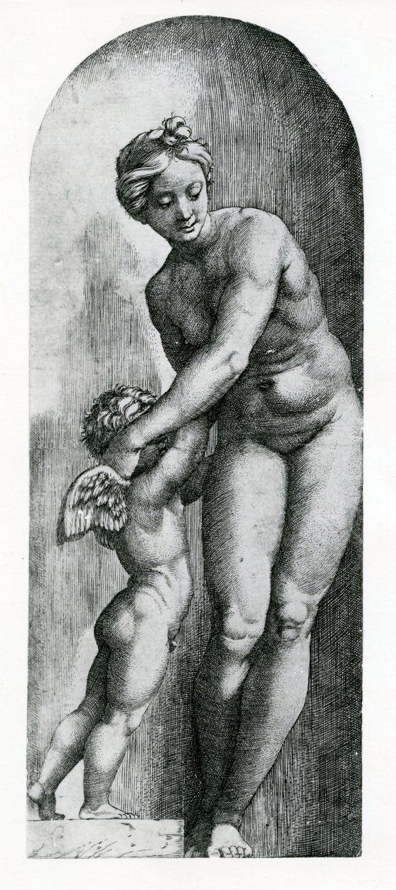 Venus ja Amor, 1600-luku tekijältä Italian School