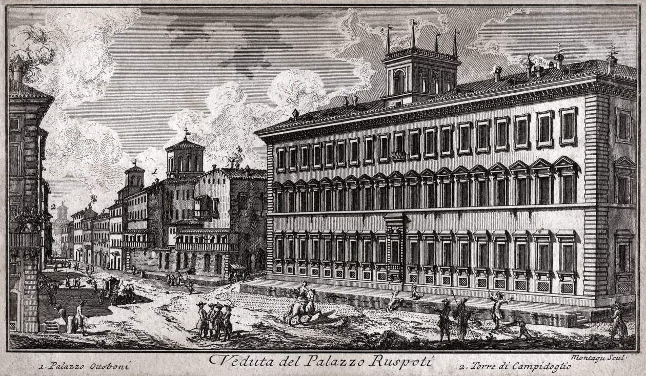 Via del Corso, Rooma. (kaiverrus tekijältä Italian School