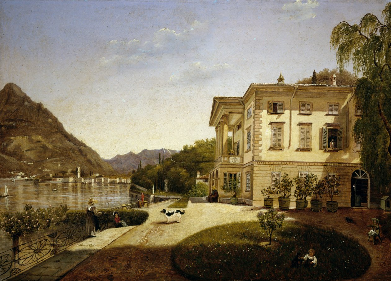 Villa La Roda Bleviossa, Como-järvellä (Giuditta Pastan omistuksessa vuodesta 1827, nyt tuhoutunut) tekijältä Italian School