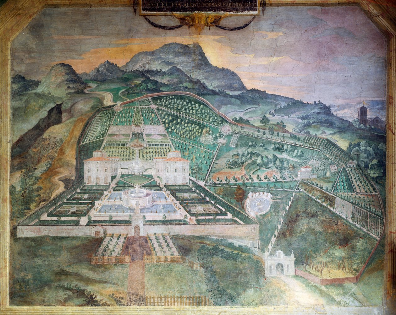 Villa Lante Bagnaiassa, noin 1581 (tuore) tekijältä Italian School