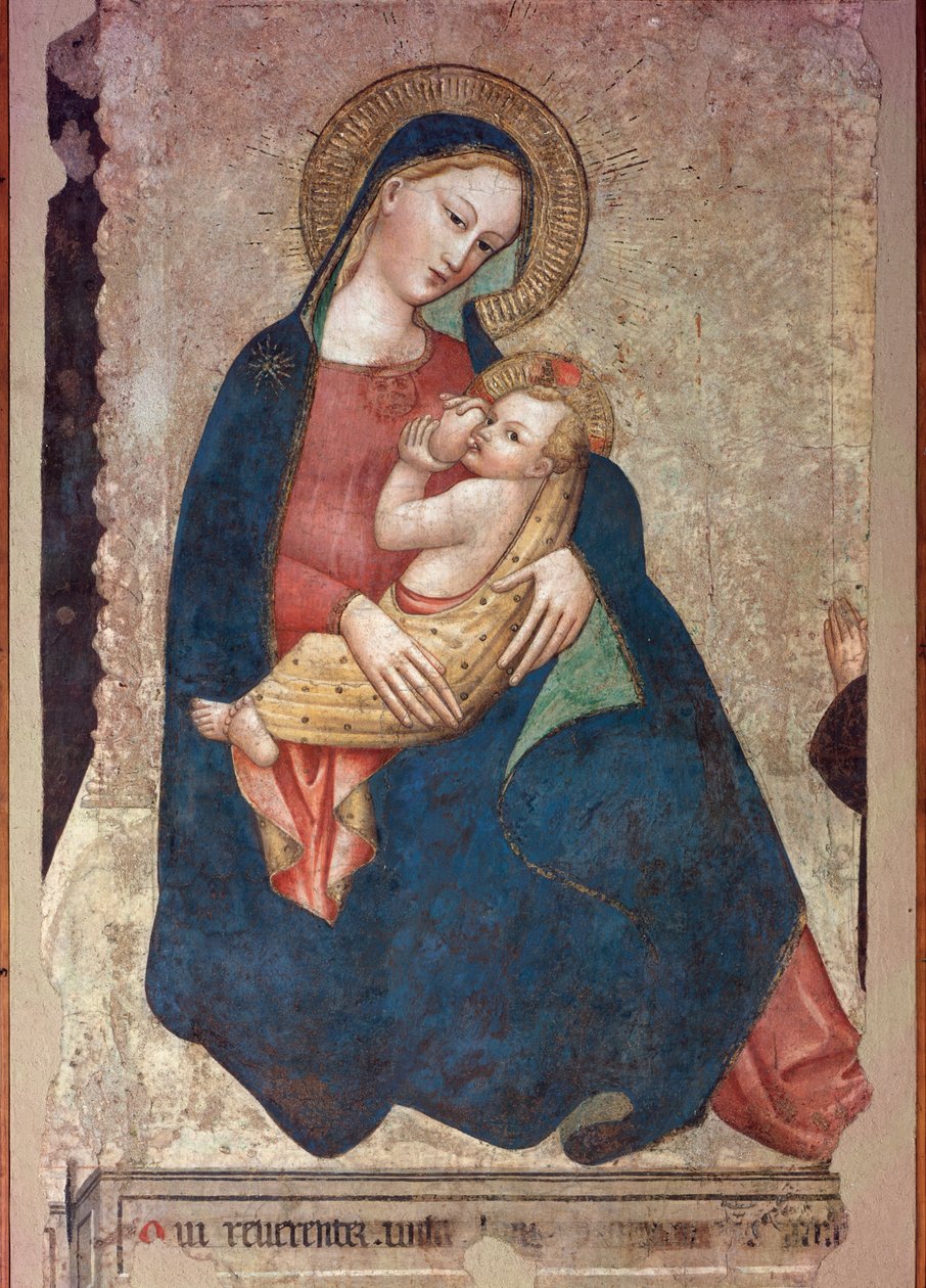 Neitsyt Maria imettävä Jeesusta (maalaus tekijältä Italian School