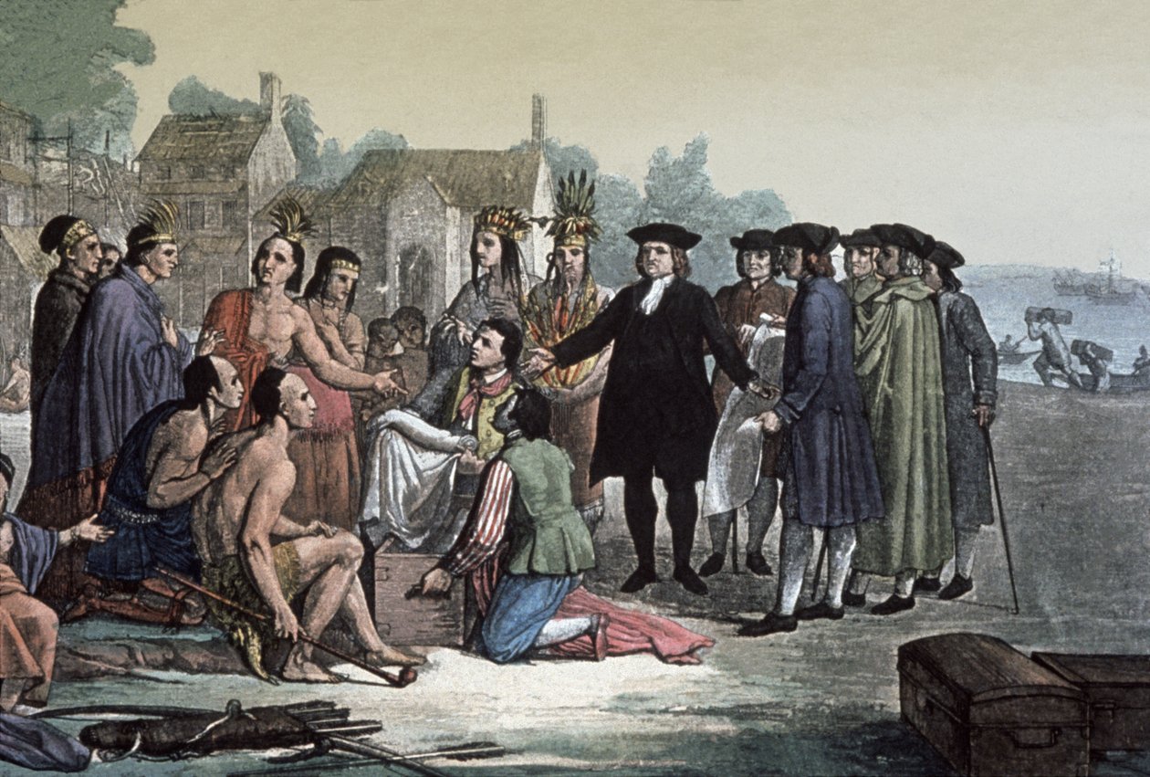William Penn, noin 1820 (kaiverrus). tekijältä Italian School