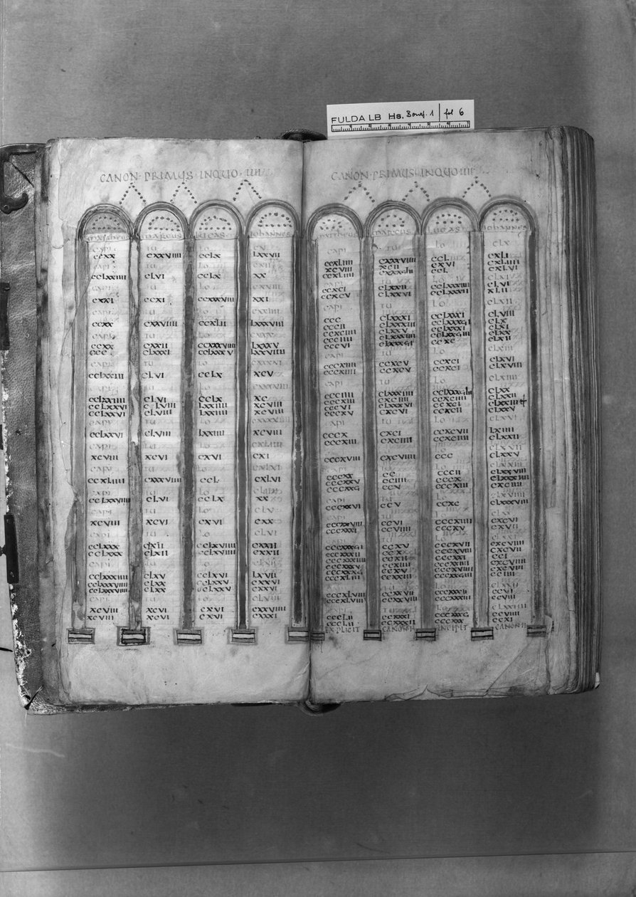 MS ff.5v-6r Cannon Tables, Codex Fuldensis tekijältä Italian School Italian School