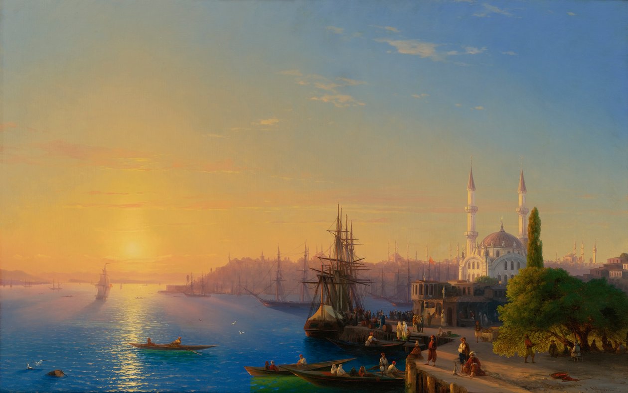 Näkymä Konstantinopolille ja Bosporinsalmelle tekijältä Ivan Konstantinovich Aivazovsky