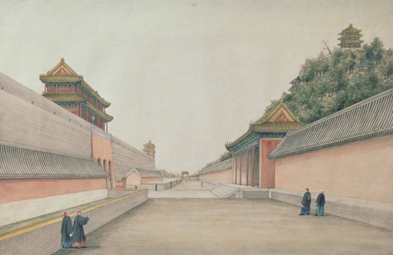 Keisarillinen palatsi Pekingissä, kiinalaisten luonnosten kokoelmasta, 1804-06. tekijältä Ivan Alexandrov