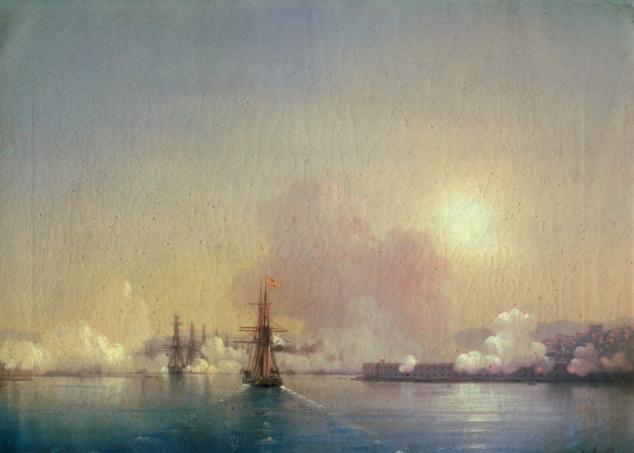 Saapuminen Sebastopolin lahdelle, 1852 tekijältä Ivan Konstantinovich Aivazovsky