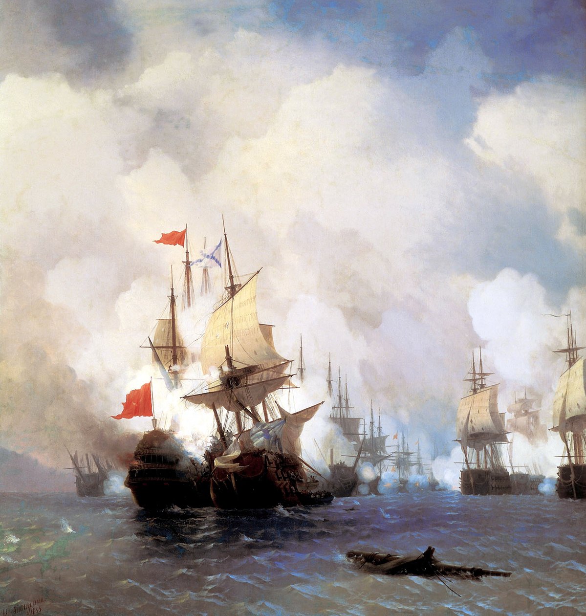 Taistelu Chioksen kanaalissa, 1848 tekijältä Ivan Konstantinovich Aivazovsky