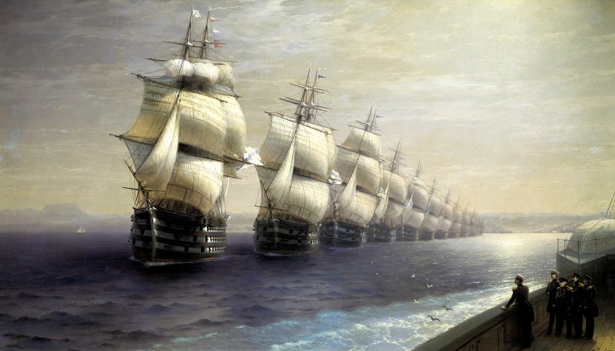 Mustanmeren laivaston paraati 1849, 1886 tekijältä Ivan Konstantinovich Aivazovsky