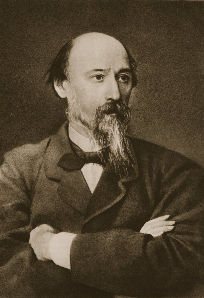 Nikolai Nekrasov (seepiakuva) tekijältä Ivan Nikolaevich Kramskoy