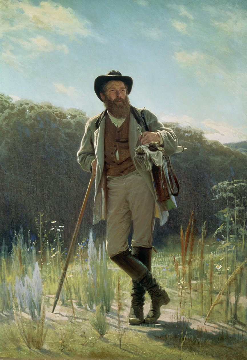 Muotokuva Ivan Ivanovich Shishkinista (1832-98), 1873 tekijältä Ivan Nikolaevich Kramskoy