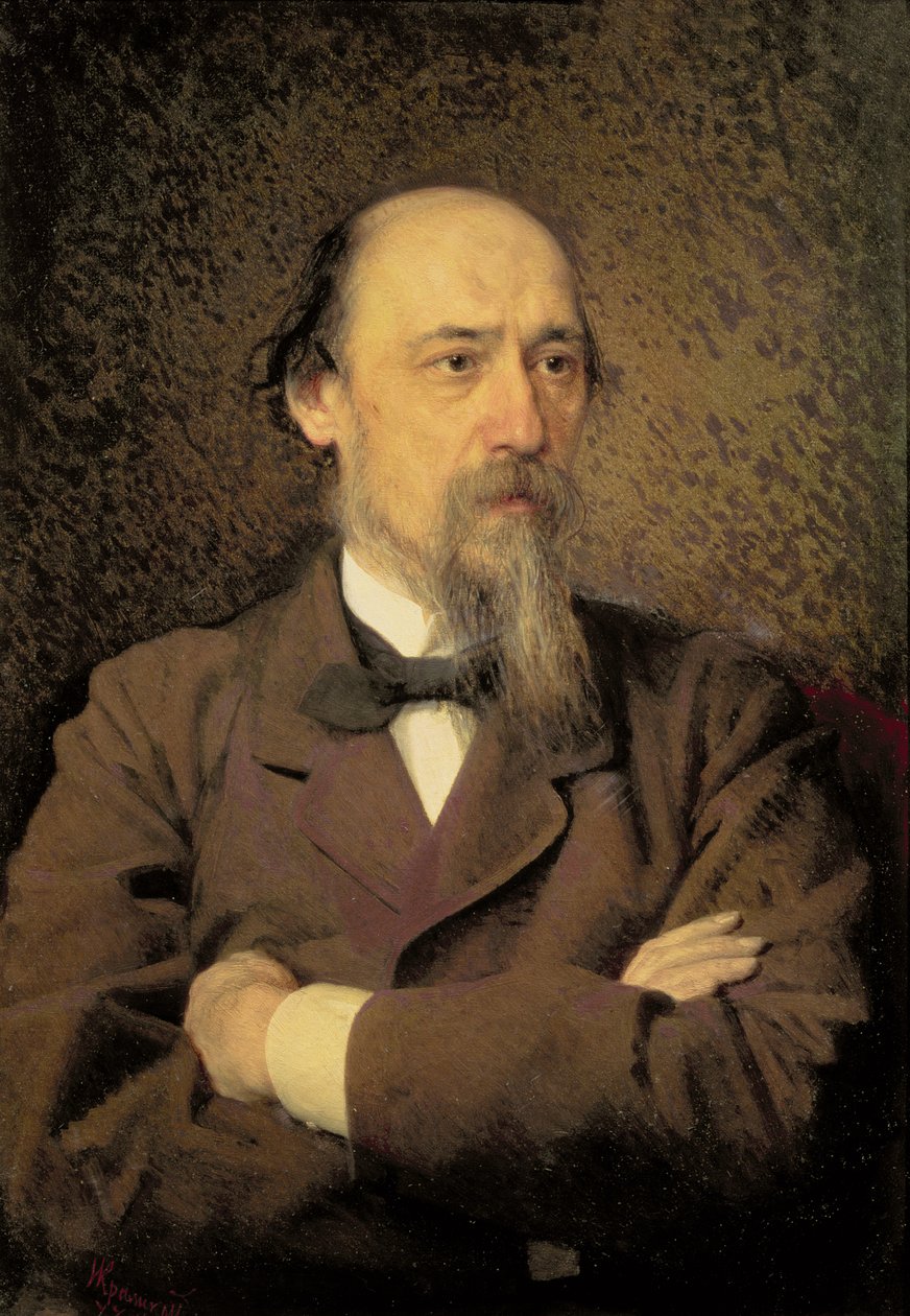 Nikolai Aleksejevitš Nekrasovin muotokuva, 1877 tekijältä Ivan Nikolaevich Kramskoy