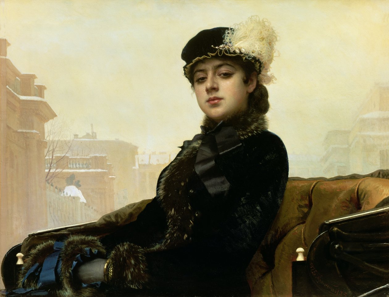 Tuntemattoman naisen muotokuva, 1883 tekijältä Ivan Nikolaevich Kramskoy
