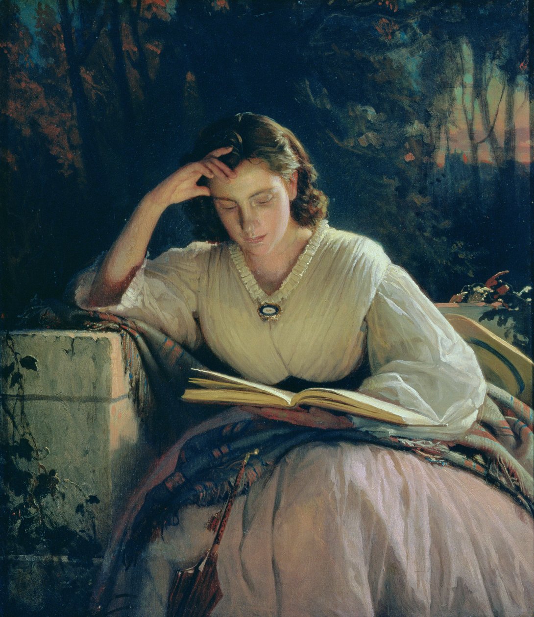 Reading (taiteilijan vaimon muotokuva), 1863 tekijältä Ivan Nikolaevich Kramskoy