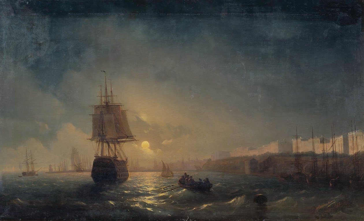 Venäjä: "Näkymä Odessasta kuutamoisena yönä" Näkymä Odessasta kuutamoisena yönä tekijältä Ivan Aivazovsky