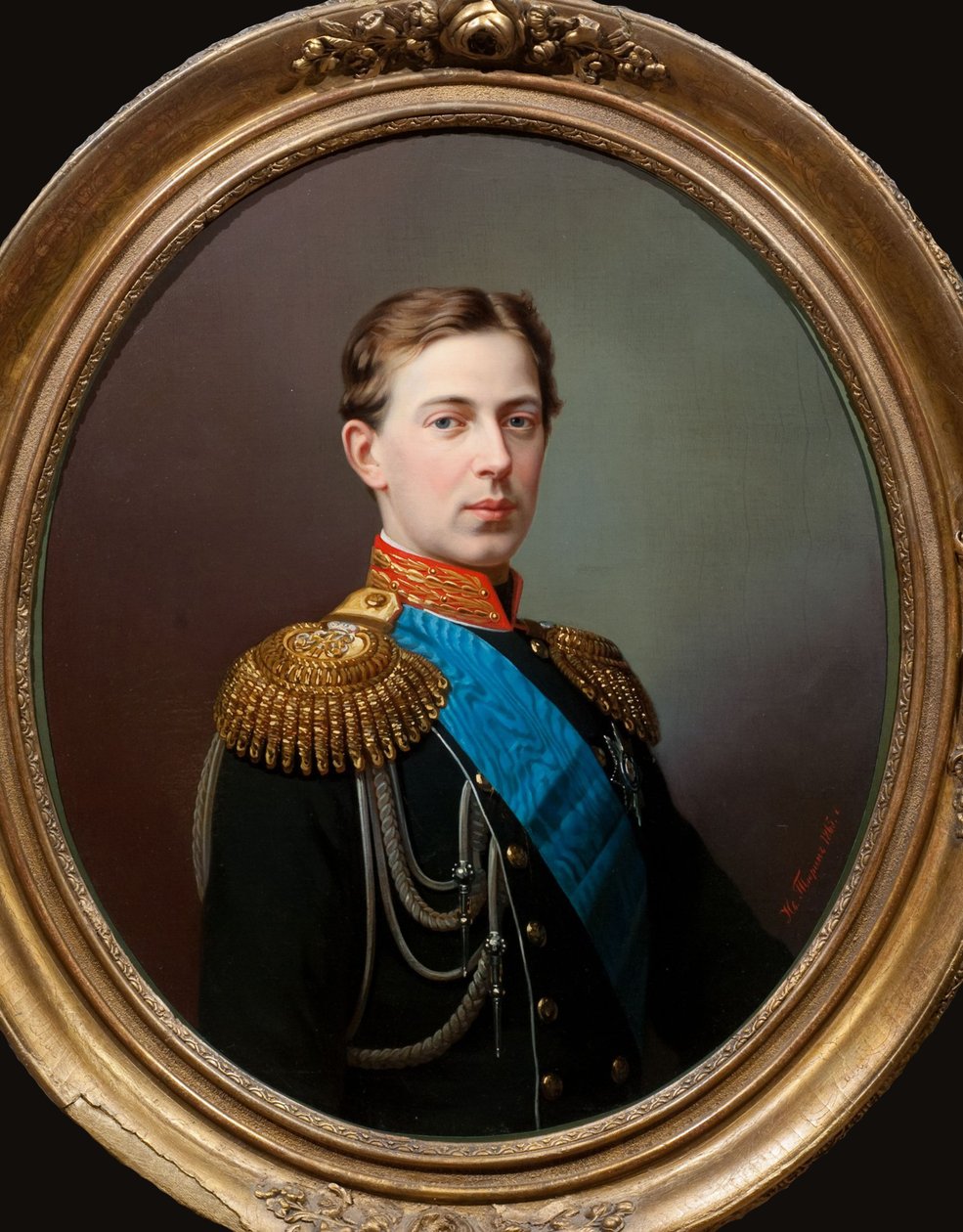 Venäjän Tsarevitš Nikolai Aleksandrovitšin muotokuva 1843-1865, 1865. tekijältä Ivan Alexeevich Tyurin