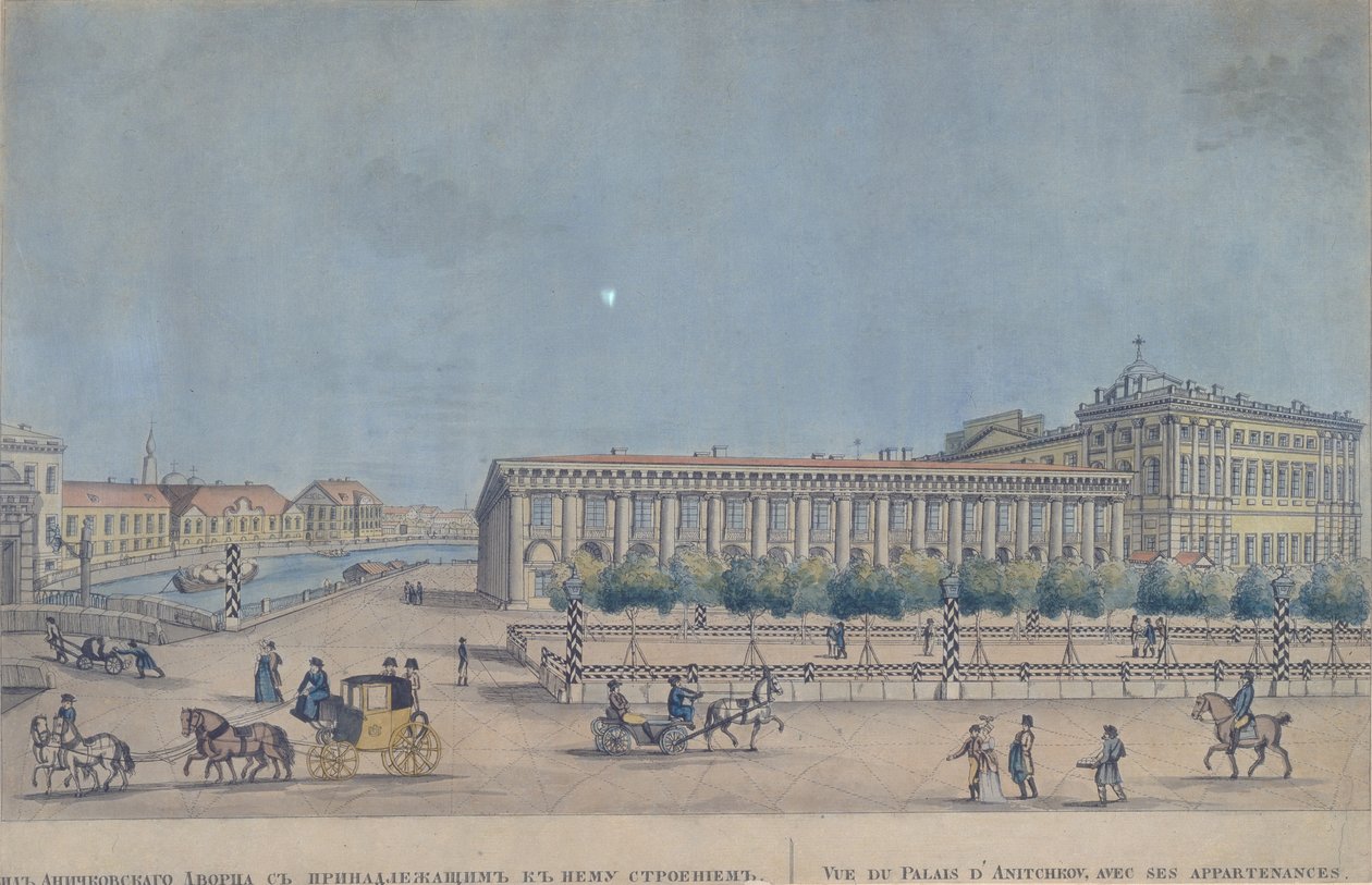Anichkovin palatsi Pietarissa, 1814 tekijältä Ivan Alexeyevich Ivanov