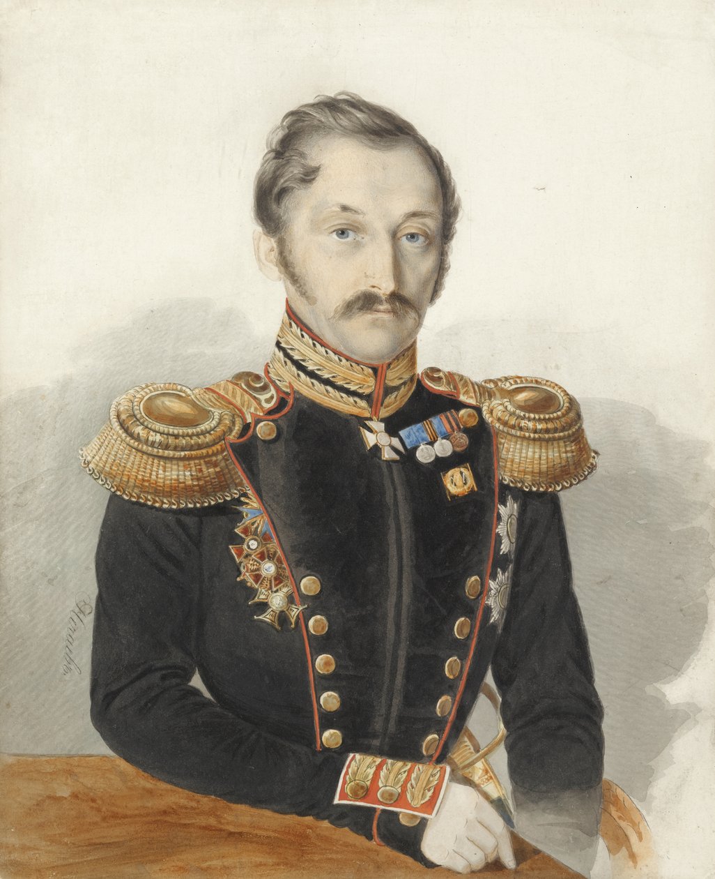Kenraali Aleksanteri Danilovitšin ohrakonttorin muotokuva 1818-1861 tekijältä Ivan Alexeyevich Nechayev