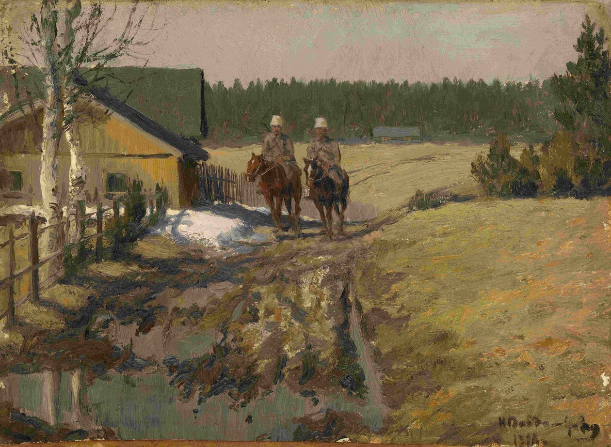 Kasakat hevosen selässä, 1916 tekijältä Ivan Alexeyevich Vladimirov