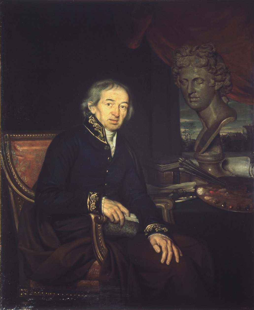 Taiteilija Dimitri Levitskyn muotokuva 1735-1822, 1812 tekijältä Ivan Eremeevich Yakovlev
