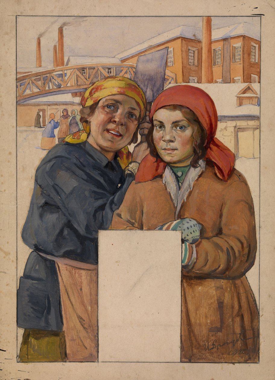 Kaksi tehdastyöläistä, 1925 tekijältä Ivan Georgievich Drozdov