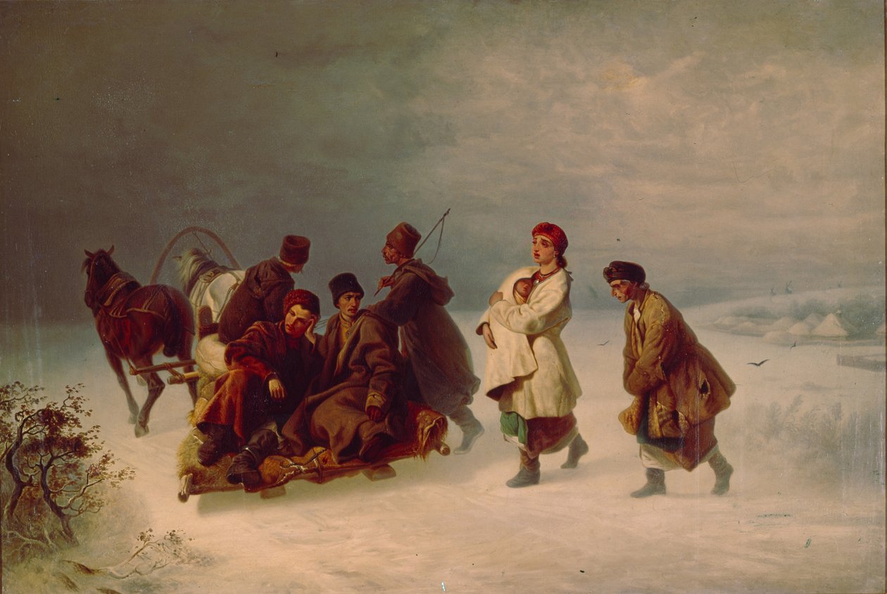 Rekrytoijien jäähyväiset, 1860 tekijältä Ivan Ivanovich Sokolov