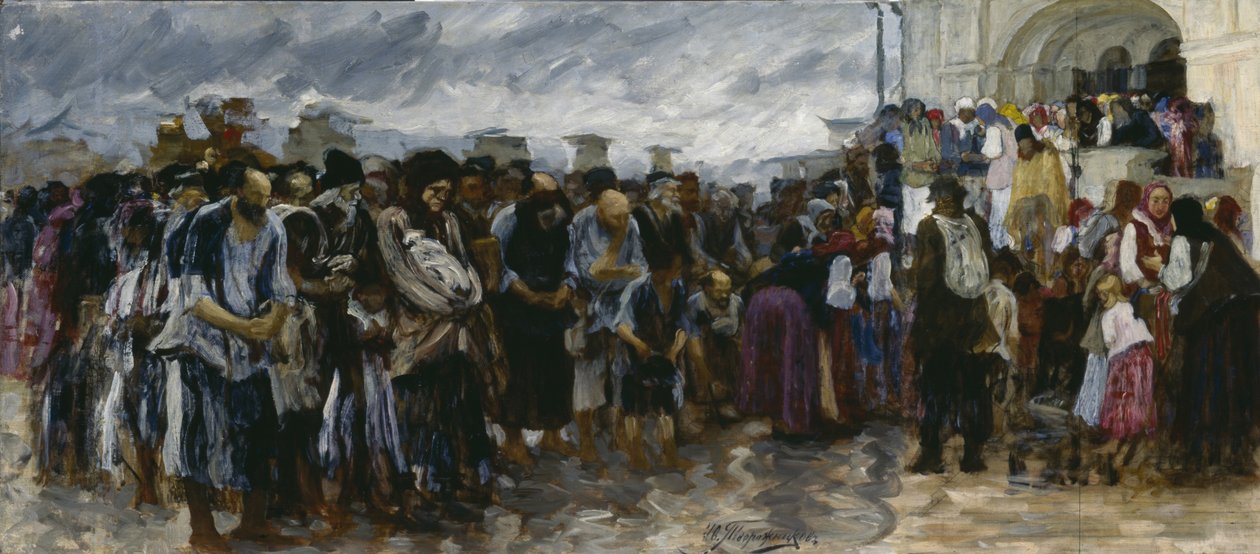 Kerjäläisiä kirkossa, 1889 tekijältä Ivan Ivanovich Tvorozhnikov