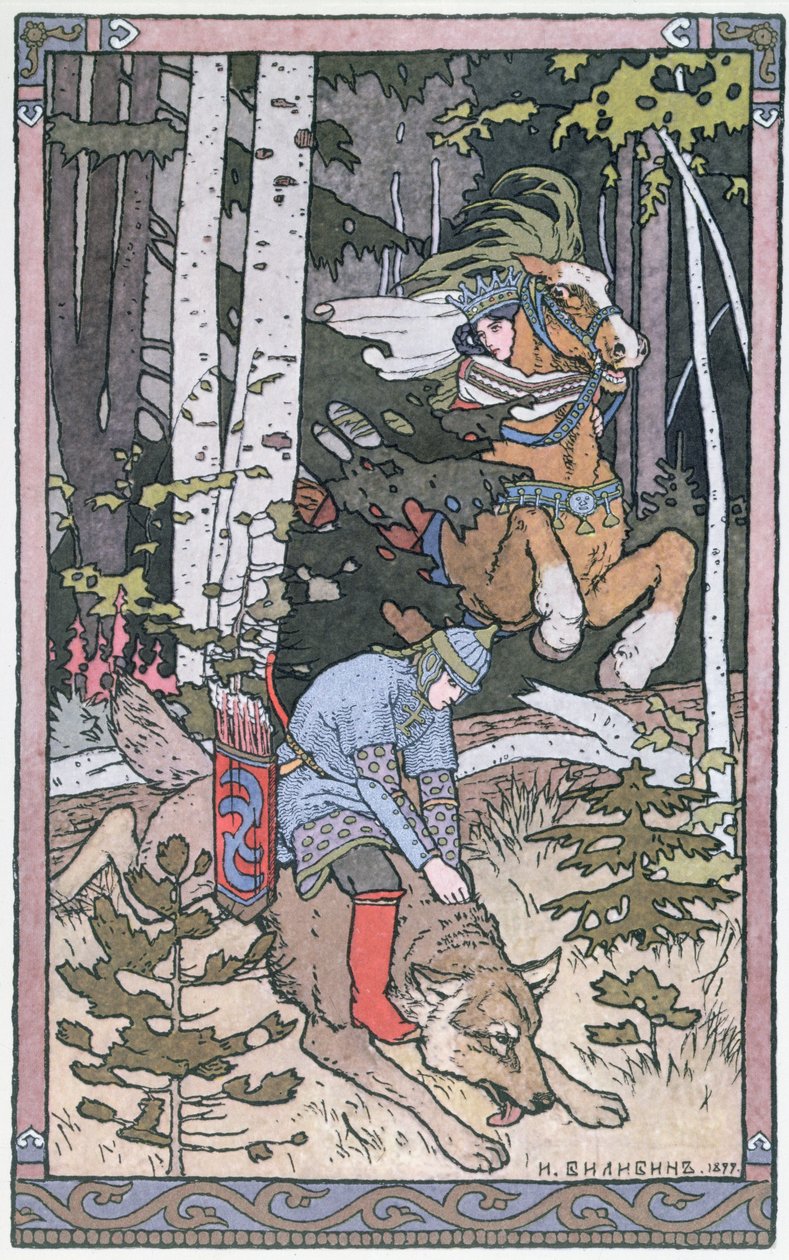 Kohtaus venäläisestä sadusta, 1899 tekijältä Ivan Yakovlevich Bilibin