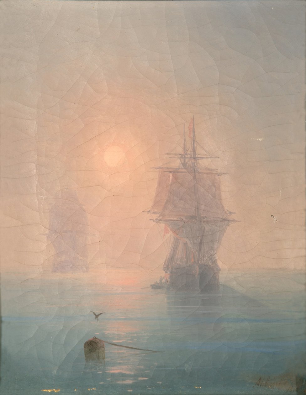 Corvette in the Mist, 1886 tekijältä Ivan Konstantinovich Aivazovsky