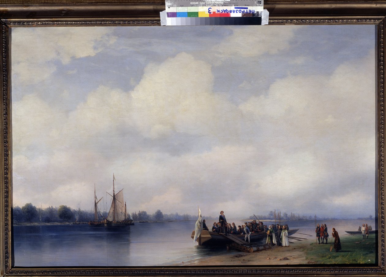 Pietari Suuren (tai Venäjän Pietari I:n) saapuminen tekijältä Ivan Konstantinovich Aivazovsky