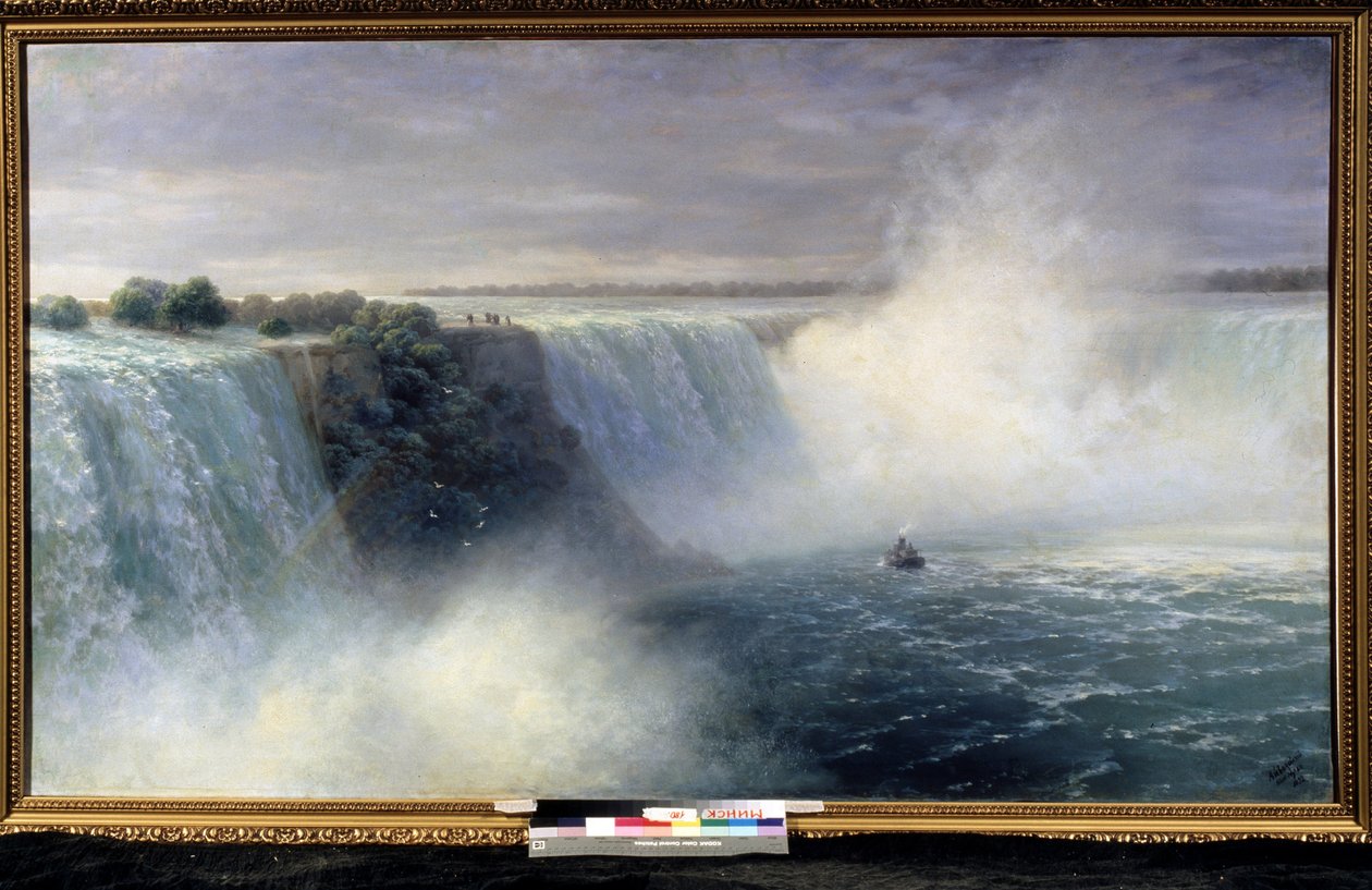 ""Niagaran putoukset"" Ivan Aivazovskin (1817-1900) maalaus 1892 Valko-Venäjän tasavallan kansallinen taidemuseo, Minsk tekijältä Ivan Konstantinovich Aivazovsky