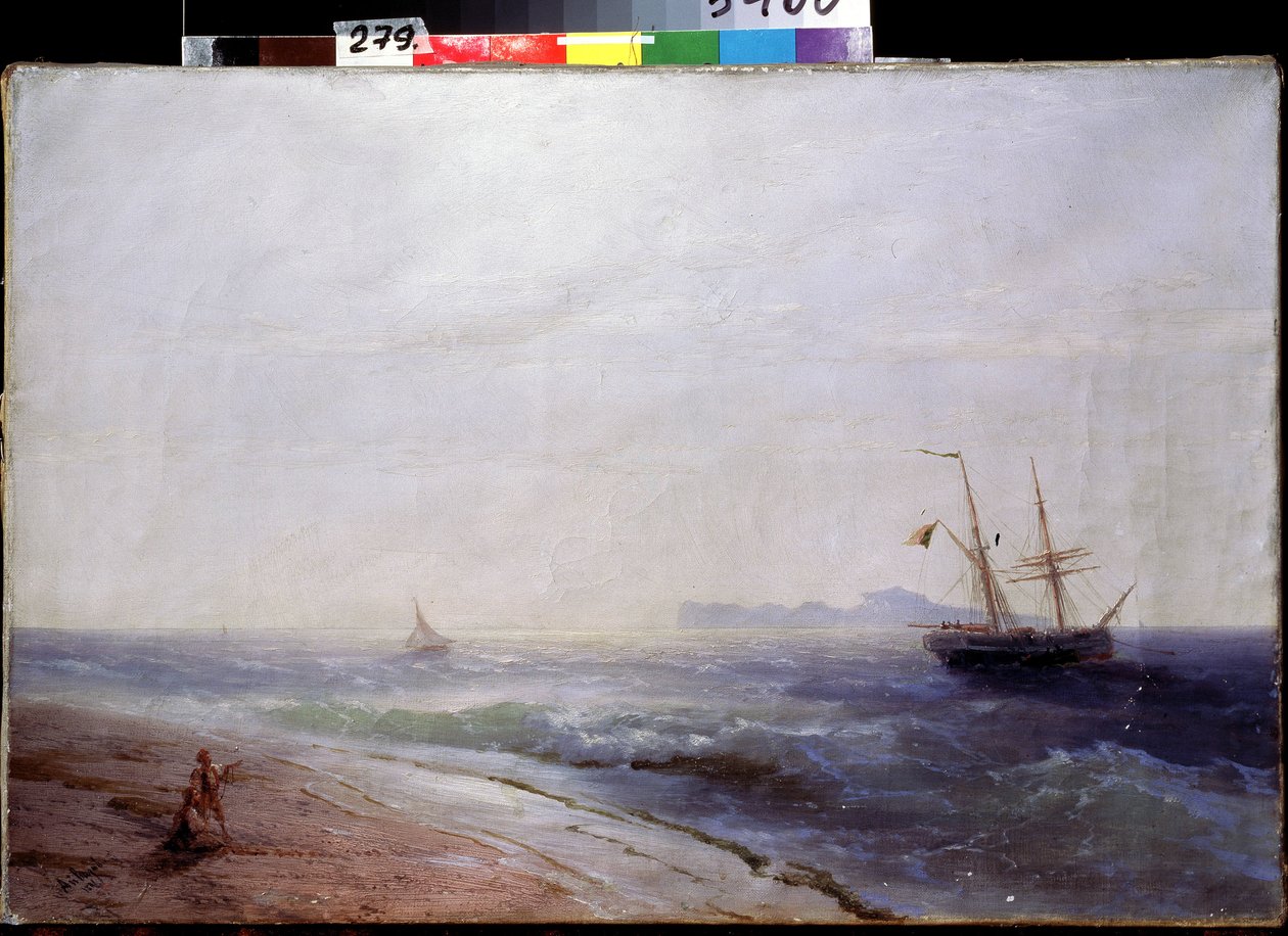 Líle de Tzapri (Italia) (Tzapri Islanti). Kuva Ivan Konstantinovich Aivazoskylta (Ivan Konstantinovich Aivazovsky tekijältä Ivan Konstantinovich Aivazovsky