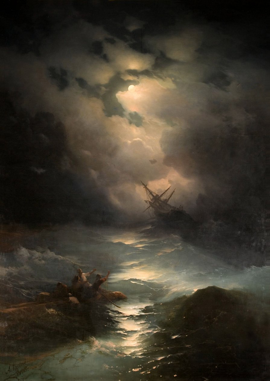 Pohjanmeren myrsky, Aivazovsky, Ivan Konstantinovich (1817-1900) tekijältä Ivan Konstantinovich Aivazovsky