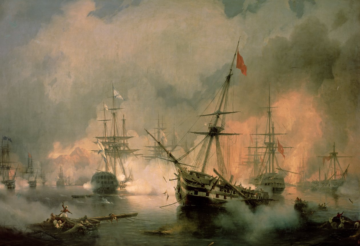 Navarinon taistelu, 20. lokakuuta 1827 tekijältä Ivan Konstantinovich Aivazovsky