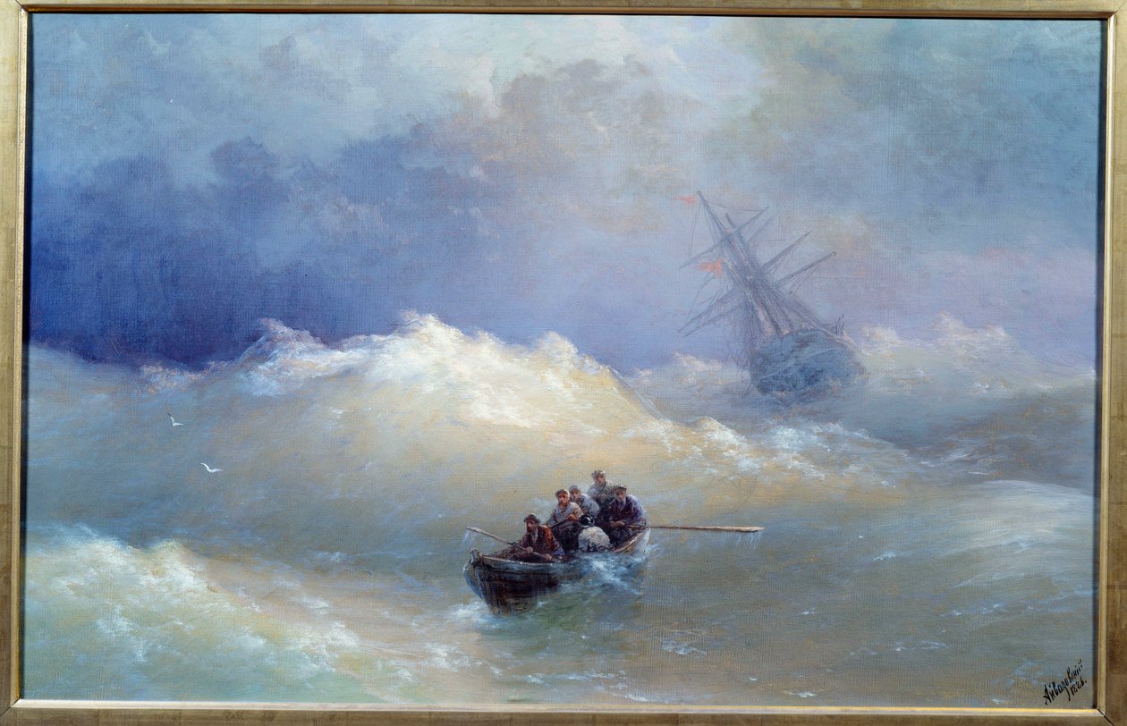Ivan Aivazovskin (1817-1900) aaltomaalaus 1886 Brest, Kuvataidemuseo tekijältä Ivan Konstantinovich Aivazovsky