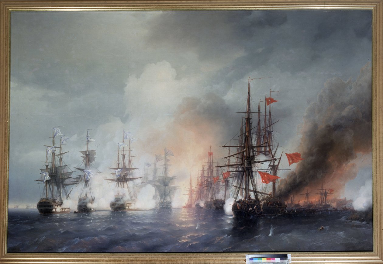 Ang labanan ng Sinop noong 30 nobyembre 1853finn tekijältä Ivan Konstantinovich Aivazovsky