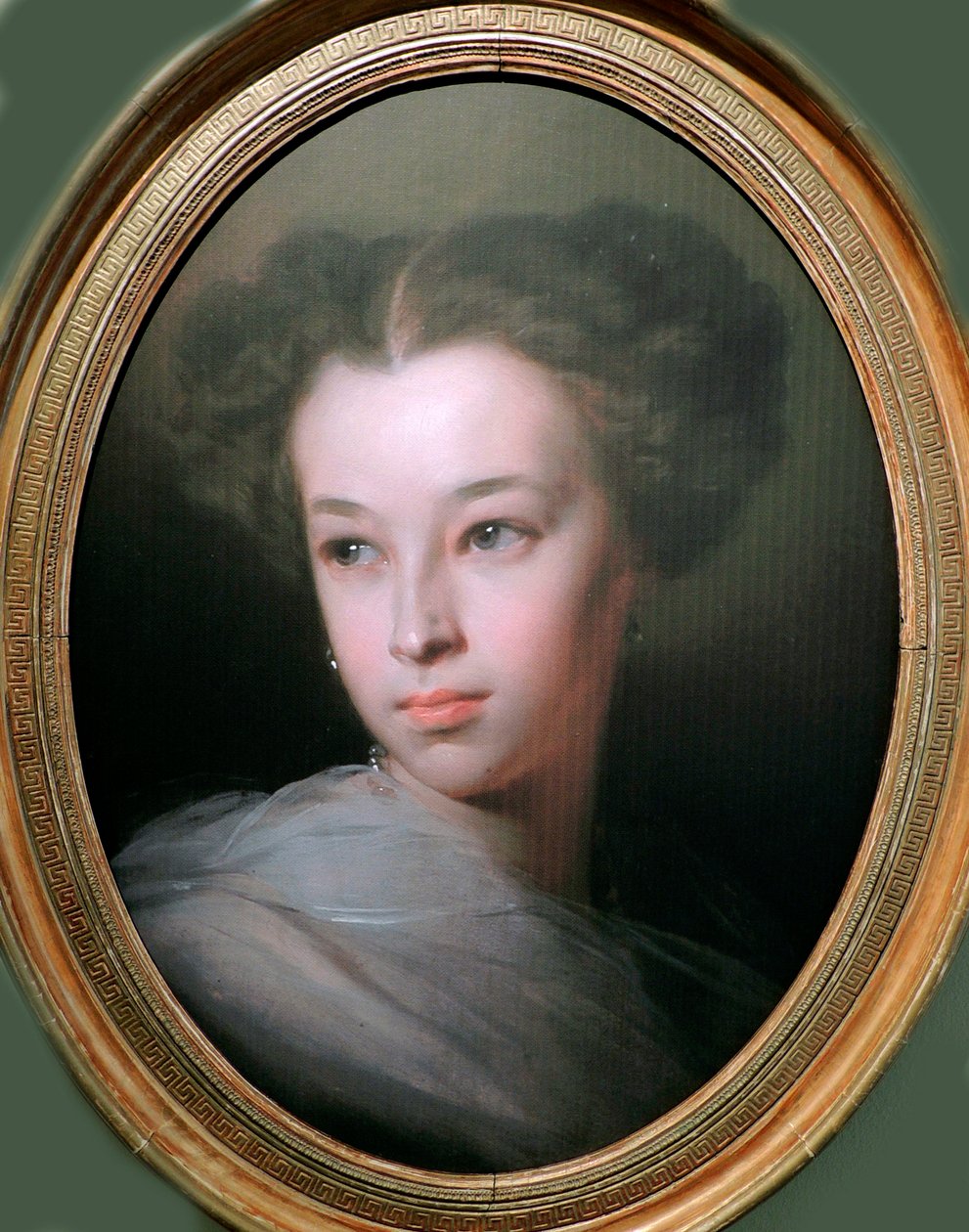 ""Natalia Aleksandrovna Puškinan (1836-1913) muotokuva runoilija Aleksanteri Puškinin tyttärestä" (Merenbergin kreivitär Natalia Aleksandrovna Pushkina (1836-1913), runoilijan tytär muotokuva) Ivan Makarovin (1822-1897) maalaus tekijältä Ivan Kosmich Makarov