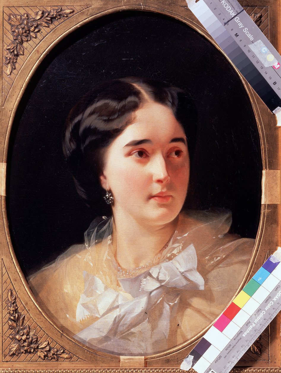 Kreivitär Darja Olsufjevan (1836-?) muotokuva (Kreivitär D. Olsufjevan muotokuva). Ivan Kosmich Makarovin (1822-1897) maalaus öljy kankaalle tekijältä Ivan Kosmich Makarov