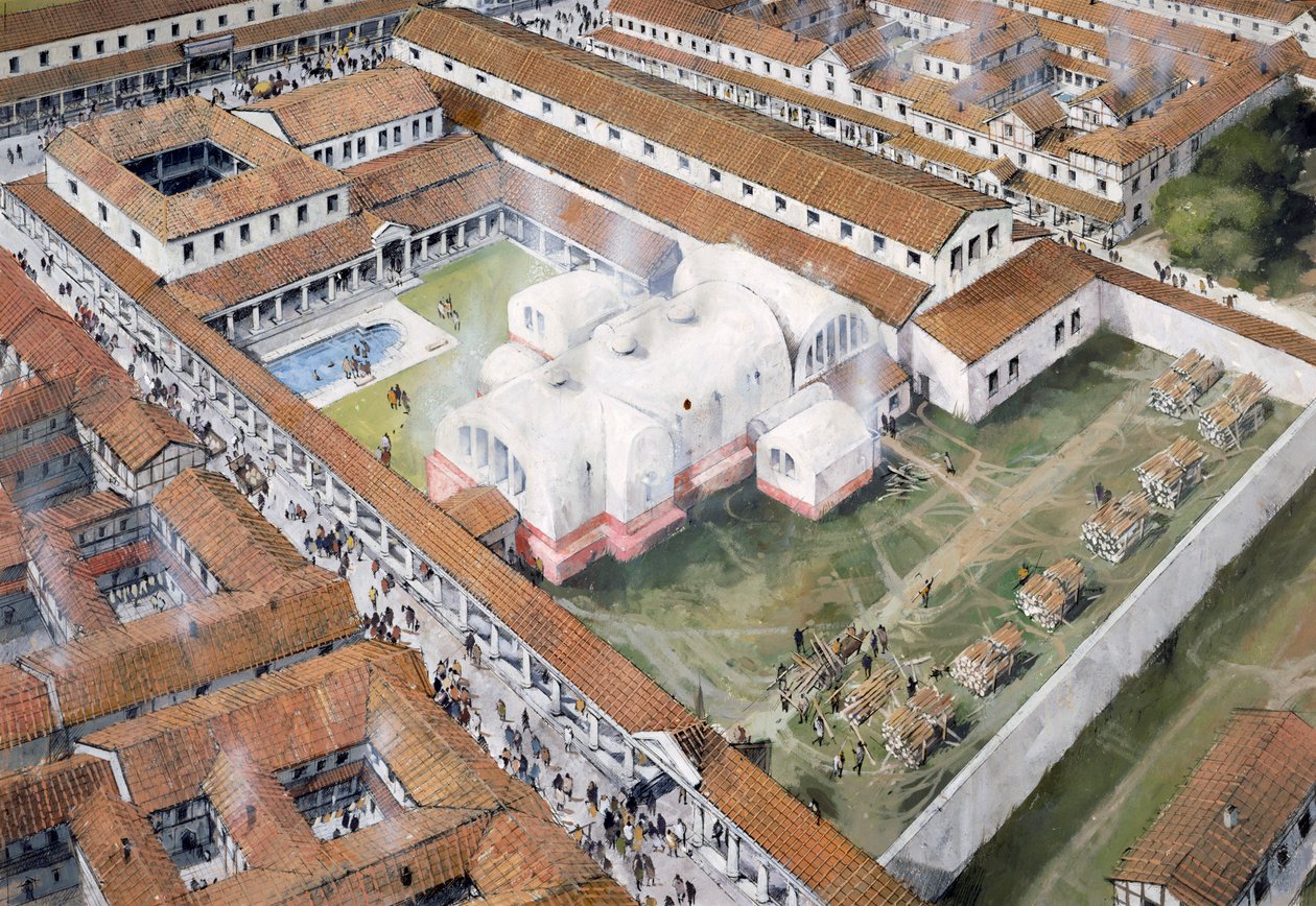 Baths, Wroxeterin roomalainen kaupunki, Shropshire, 2. vuosisata c1980-c2017 tekijältä Ivan Lapper