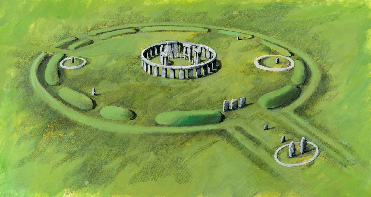 Stonehenge: Sarsenin ympyrän ja kulkuväylän rakentaminen kolmannen vaiheen huipulla tekijältä Ivan Lapper