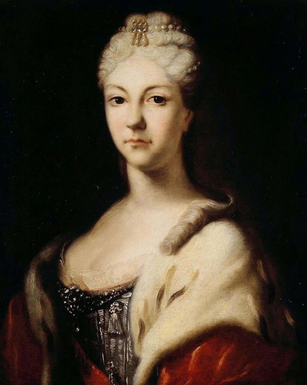 Venäjän suurherttuatar Natalja Aleksejevnan muotokuva, 1673-1716, ennen vuotta 1716. tekijältä Ivan Nikitich Nikitin