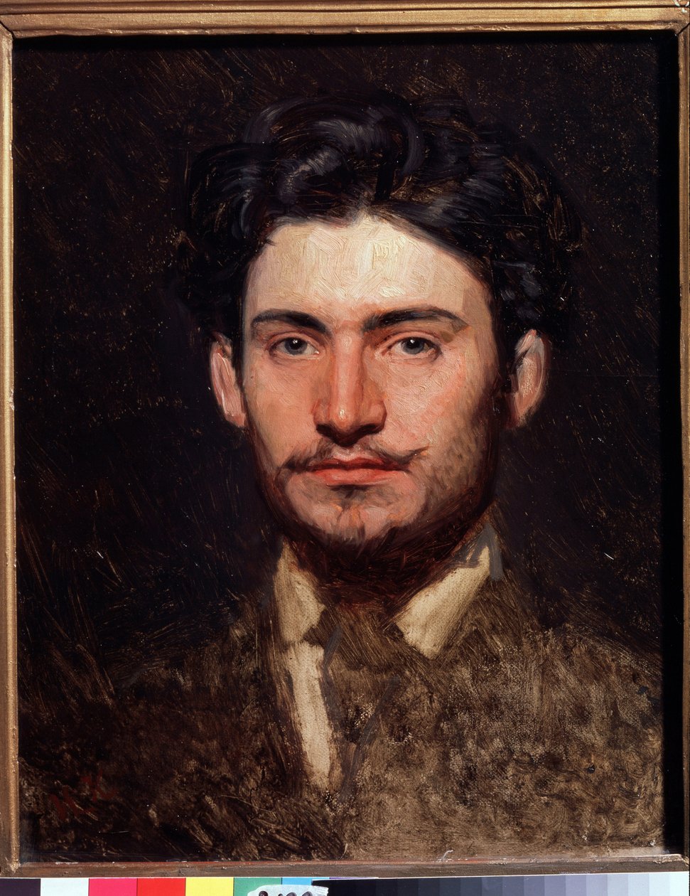 Taiteilija Fjodor Vasiljevin muotokuva (Fjodor Aleksandrovitš, Fjodor Aleksandrovitš Vasiljev (1850-1873) (Taiteilija F. Vasiljevin muotokuva) Ivan Nikolajevitš Kramskoin (1837-1887) maalaus, öljy kankaalle, n. 1871. Venäläinen taide, 19. vuosisadan muotok tekijältä Ivan Nikolaevich Kramskoy
