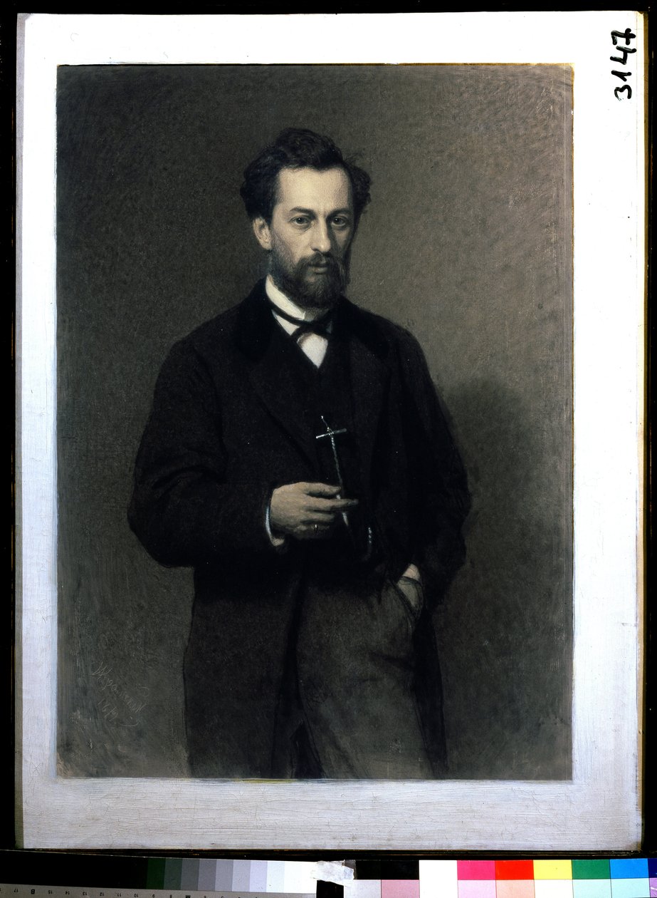 Taiteilija Mikhail Konstantinovich Klodt paroni von Jurgensburgin muotokuva (Michail Clodt, Michael Konstantinow Clodt) (1832-1902) (Taiteilija M.K.Clodtin muotokuva). Ivan Nikolajevitš Kramskoin (1837-1887) maalaus öljy kankaalle tekijältä Ivan Nikolaevich Kramskoy