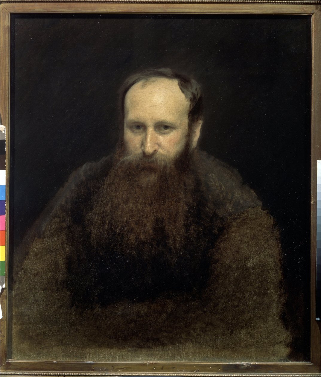 Taiteilija Vasili Vereshchaginin (1842-1904) muotokuva (Taiteilija V. Verštšaginin muotokuva). maalaus Ivan Nikolajevitš Kramskoi (1837-1887), öljy kankaalle tekijältä Ivan Nikolaevich Kramskoy