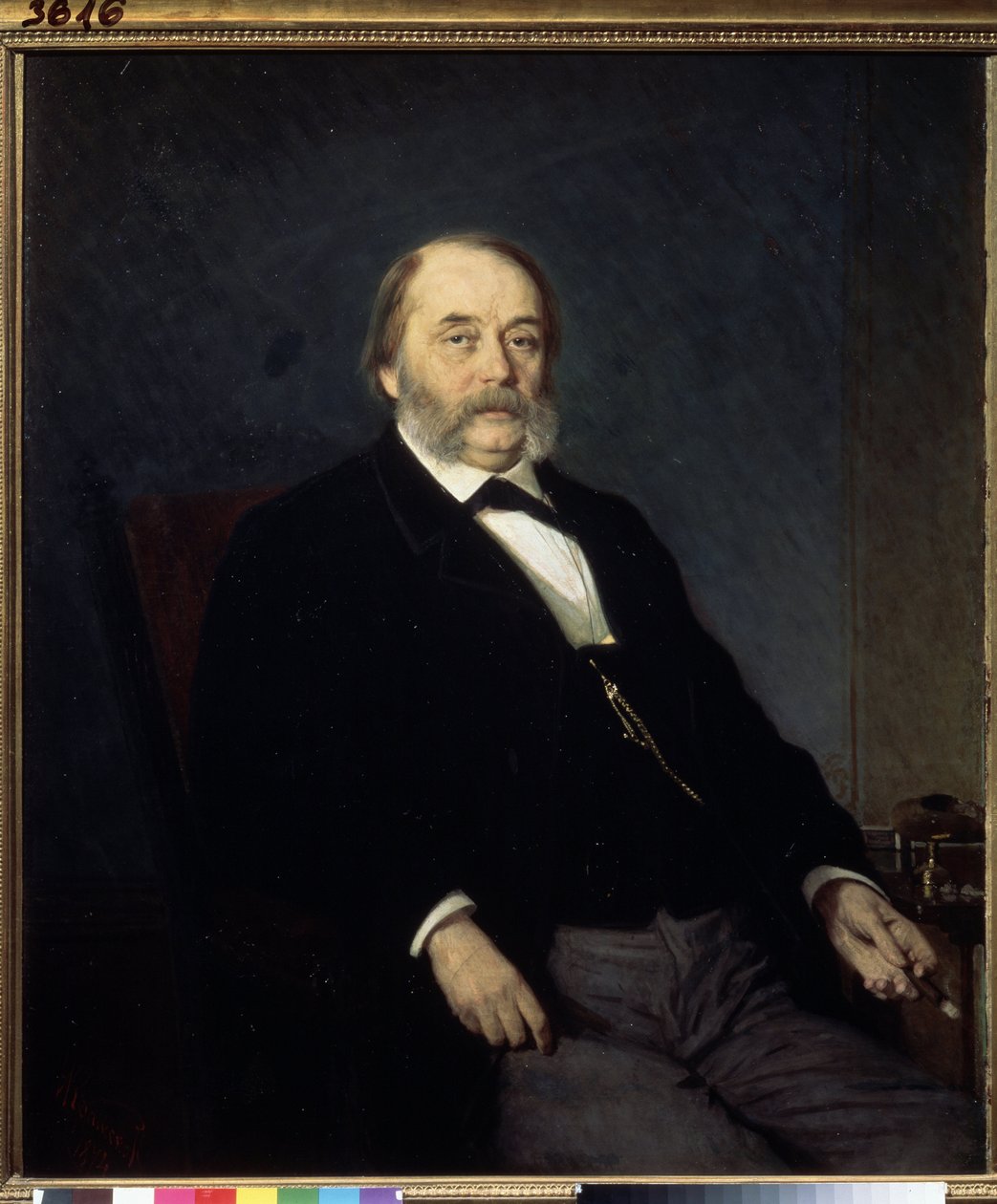Muotokuva kirjailija Ivan Gontšarov (1812-1891) (Muotokuva kirjailija I.Goncharov). Ivan Nikolajevitš Kramskoin (1837-1887) maalaus öljy kankaalle tekijältä Ivan Nikolaevich Kramskoy