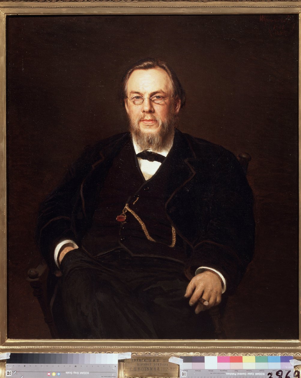 Keräilijän tohtori Sergei Botkinin (1832-1889) muotokuva (Keräilijän tohtori Sergei Botkinin muotokuva). Ivan Nikolajevitš Kramskoin (1837-1887) maalaus öljy kankaalle tekijältä Ivan Nikolaevich Kramskoy