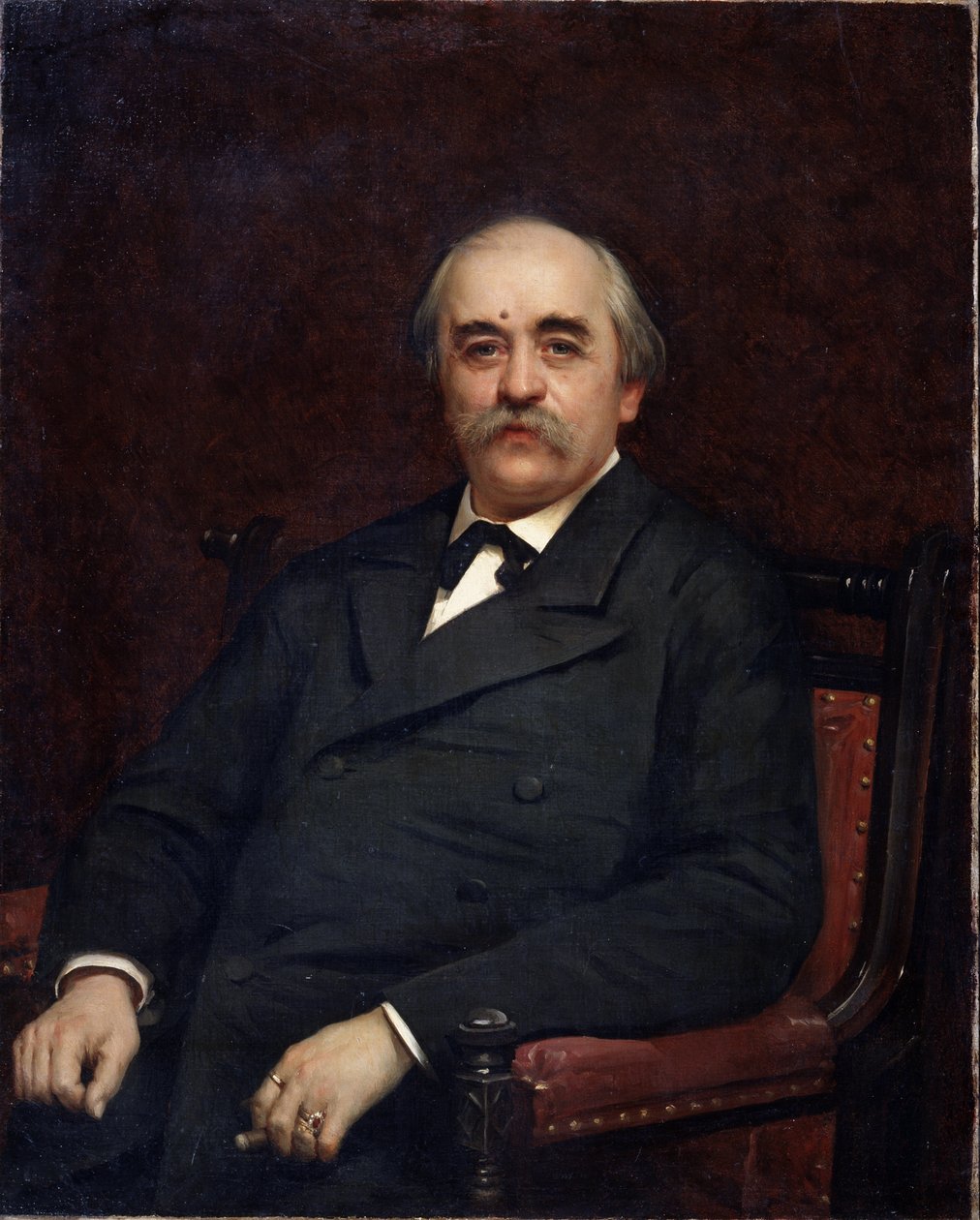 Muotokuva kirjailija Grigori Danilevskista (1829-1890). (Kirjailija Grigori Danilevskyn muotokuva). Ivan Nikolajevitš Kramskoin (1837-1887) maalaus öljy kankaalle tekijältä Ivan Nikolaevich Kramskoy