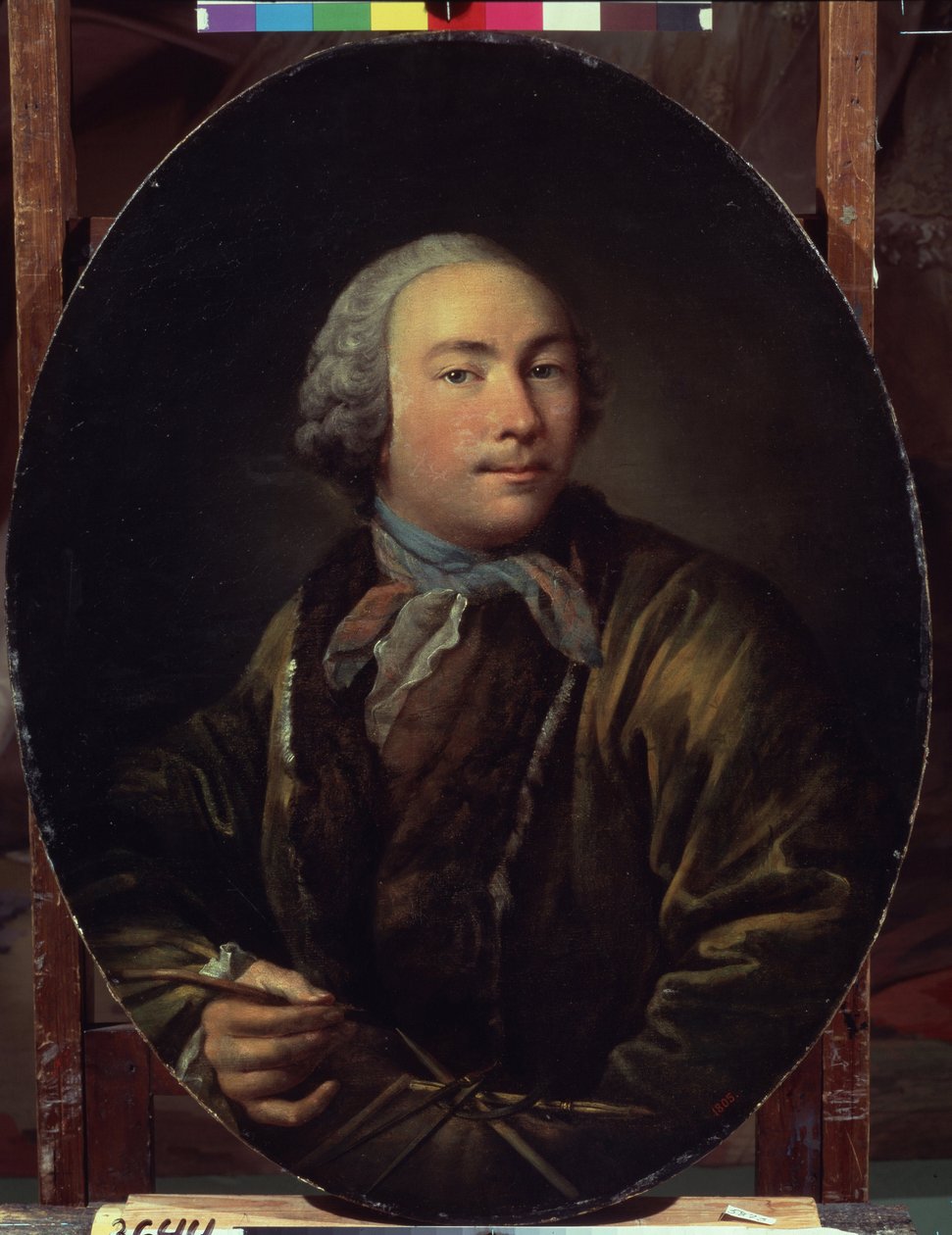Omakuva. Ivan Petrovitš Argunov (Argunov) (1729-1802) maalaus. Öljy kankaalle, 58,7 x 47,4 cm. Venäläinen taide, 1700-luvun muotokuva. Valtion Tretjakovin galleria, Moskova. tekijältä Ivan Petrovich Argunov
