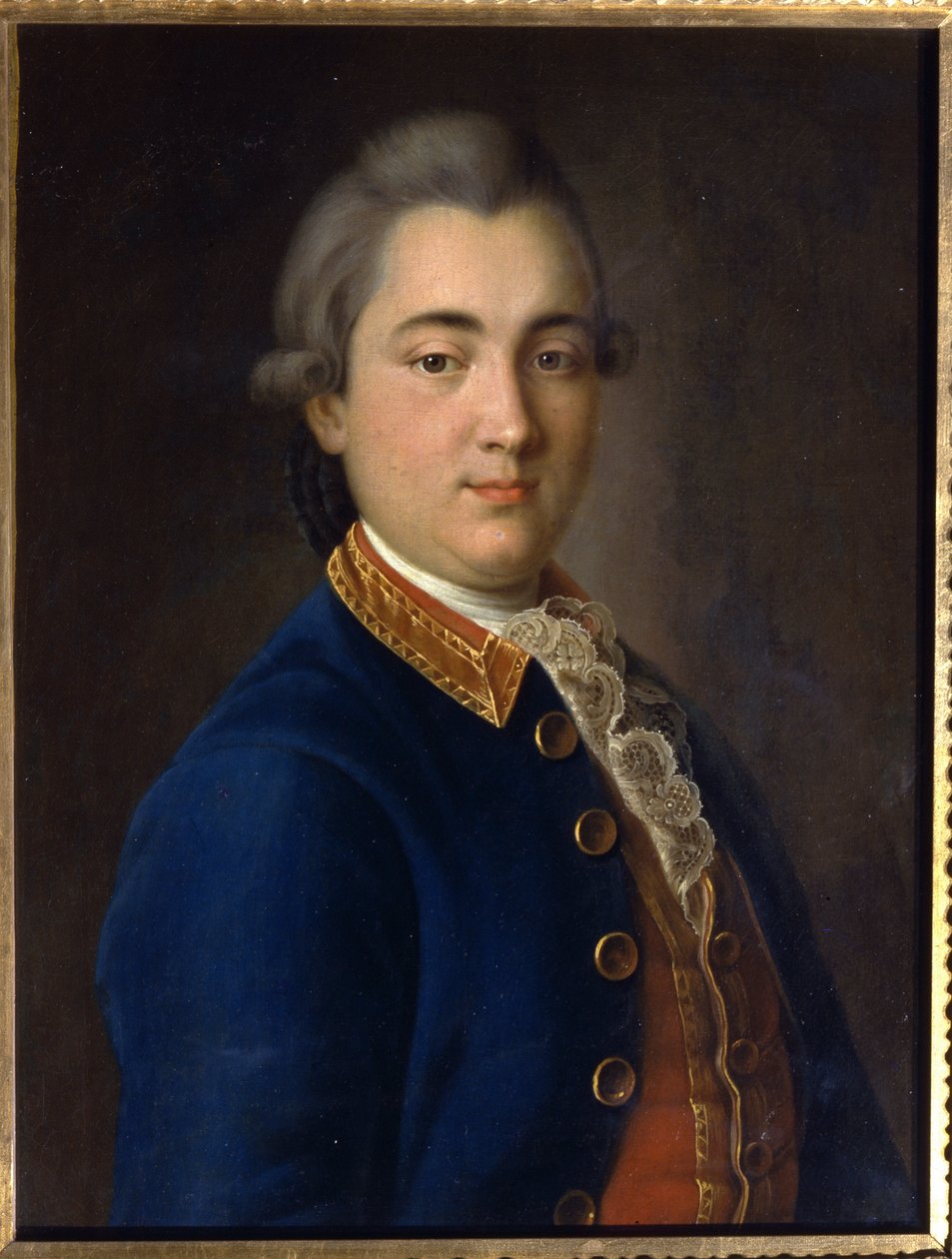 Boris Vladimirovich Sheremetevin (1754-1811) muotokuva ratsuväkikaartin rykmentin univormussa. (B.V. Sheremetevin muotokuva ratsuväkikaarti rykmentin univormussa). Maalaus Ivan Petrovitš Argunov (Argounov) (1729-1802), öljy kankaalle tekijältä Ivan Petrovich Argunov
