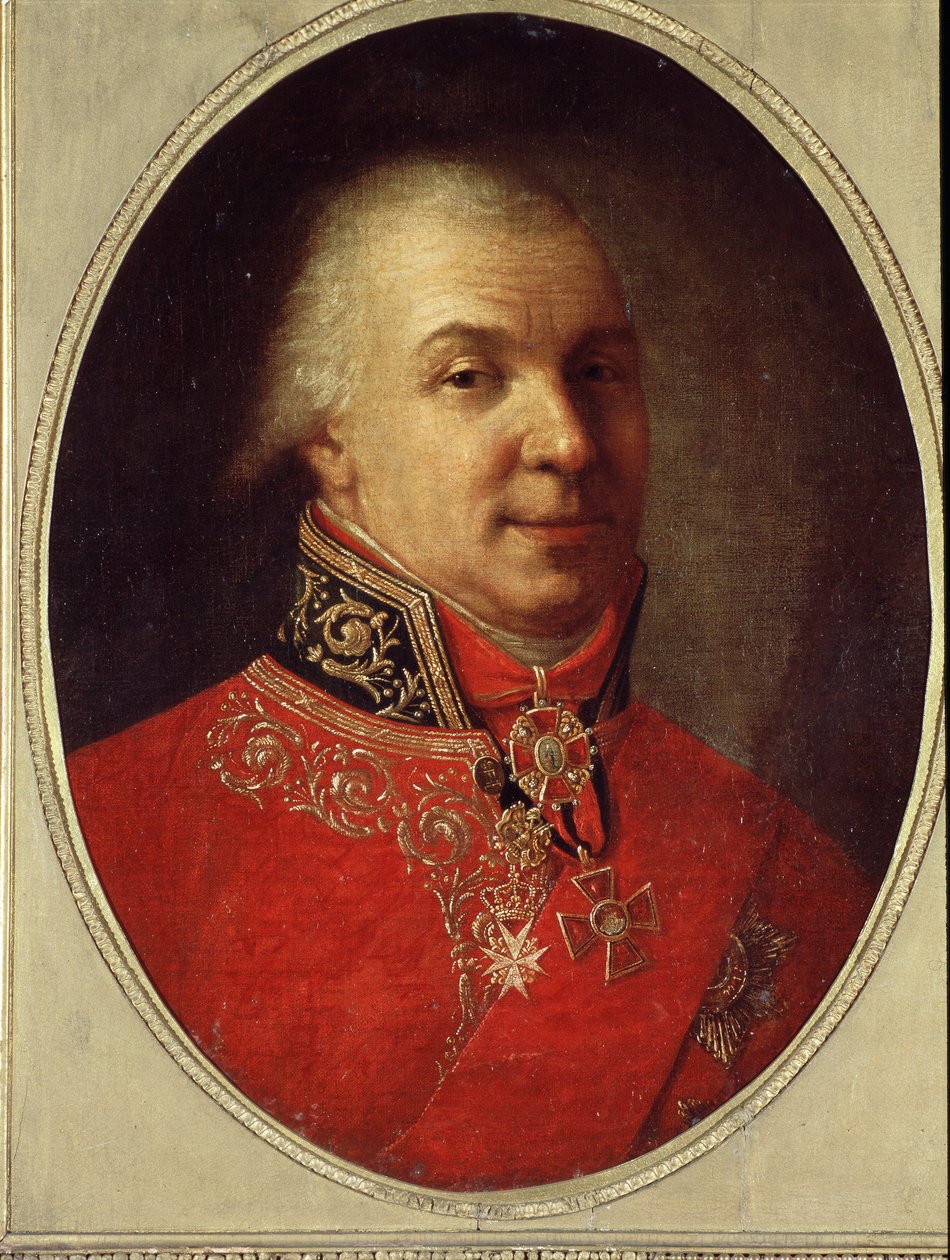 Muotokuva runoilija Gavrill R. Derzhavinista (Gavril tai Gavrila Derzhavin) (1743-1816) (Runoilija Gavrill R. Derzhavinin muotokuva). Ivan Petrovitš Argunov (Argunov) (1729-1802) maalaus. Öljy kankaalle, 61 x 50 cm, ennen 1801. Venäläistä taidetta, 1700-lu tekijältä Ivan Petrovich Argunov